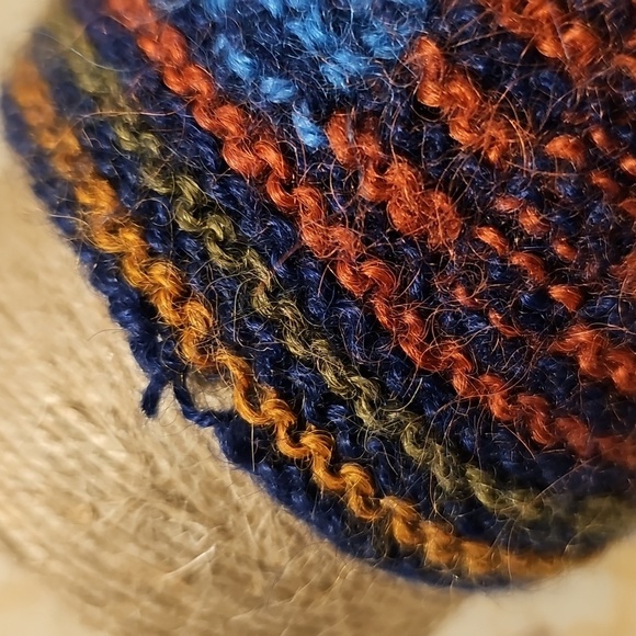 Vintage La Imilla Luxe Hand Knit 100% Alpaca Wool Colorful Checkered Sweater - Picture 7 of 8